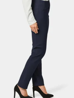 Goldner Hosen<Damen Stretchhose LOUISA - Wärmende Schlupfhose LOUISA in knitterarmer Ware marine uni