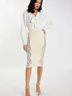 Damen Faina Röcke>Damen Strick Midirock