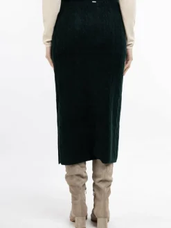 Dreimaster Röcke<Damen Strick Midirock grün uni