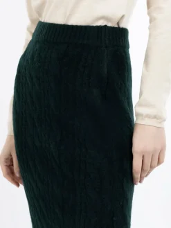 Dreimaster Röcke<Damen Strick Midirock grün uni