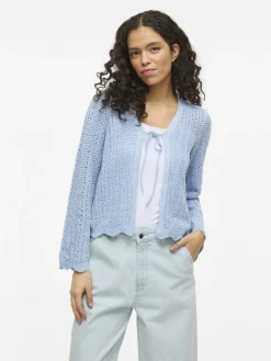 Vila Pullover & Strickjacken<Damen Strickhülle - VINoi hellblau uni
