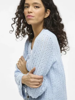 Vila Pullover & Strickjacken<Damen Strickhülle - VINoi hellblau uni