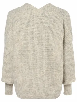 american vintage Pullover & Strickjacken<Damen Strickhülle mit Alpaka-Anteil - East hellgrau meliert