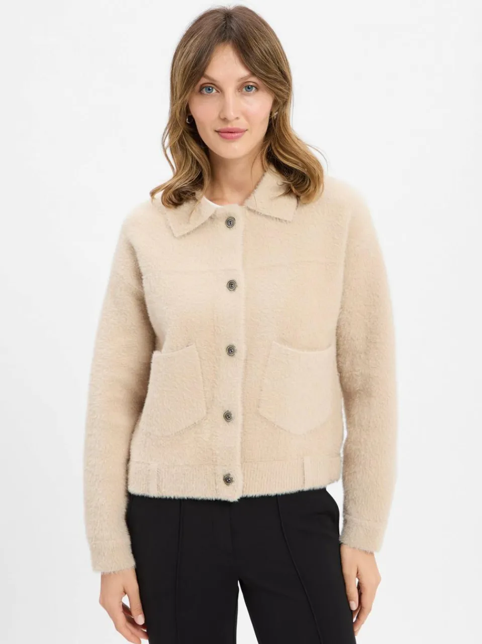 Rino & Pelle Jacken & Westen|Pullover & Strickjacken<Damen Strickjacke beige uni