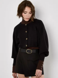 Apricot Pullover & Strickjacken<Damen Strickjacke schwarz uni