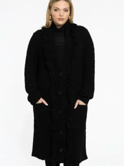 YOEK Pullover & Strickjacken<Damen Strickjacke schwarz uni