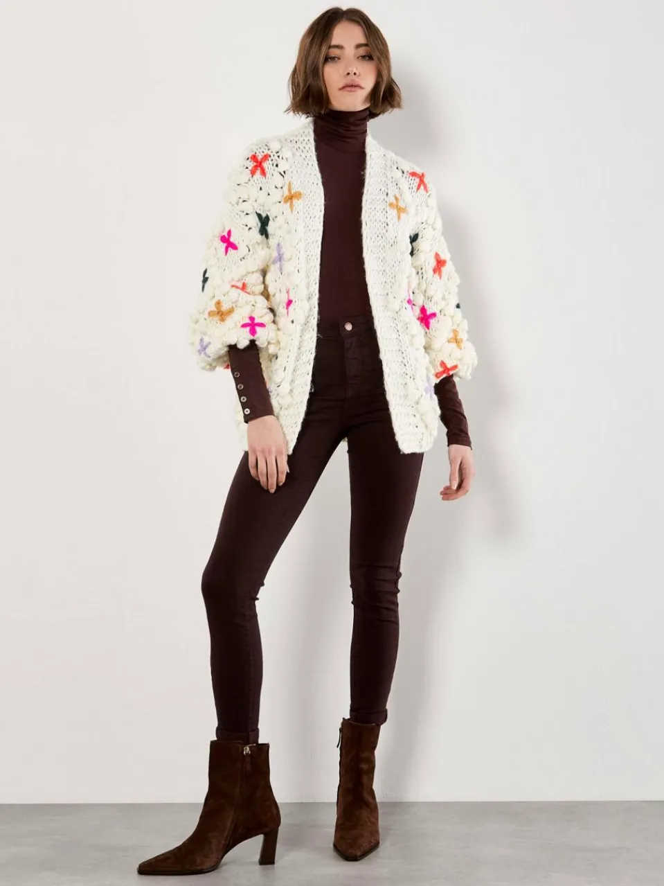 Apricot Pullover & Strickjacken<Damen Strickjacke beige uni