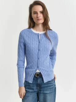 Gant Pullover & Strickjacken<Damen Strickjacke hellblau meliert