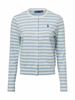 Polo Ralph Lauren Pullover & Strickjacken<Damen Strickjacke hellblau ecru gestreift