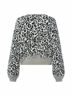 Monari Pullover & Strickjacken<Damen Strickjacke ecru schwarz gemustert