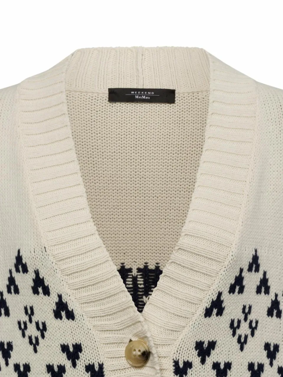 Weekend Max Mara Pullover & Strickjacken<Damen Strickjacke - Acacia beige marine gemustert