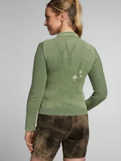 Spieth & Wenksy Pullover & Strickjacken<Damen Strickjacke - Alexa grün bedruckt