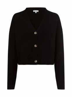 Marie Lund Pullover & Strickjacken<Damen Strickjacke aus Merinowolle schwarz uni