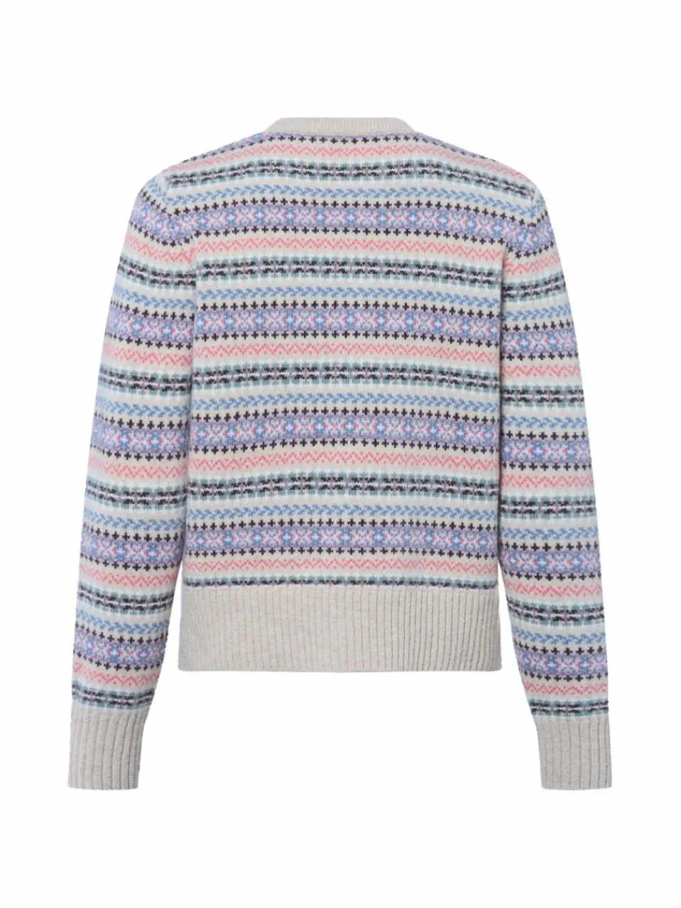 MAERZ Pullover & Strickjacken<Damen Strickjacke aus Merinowolle beige mehrfarbig gemustert