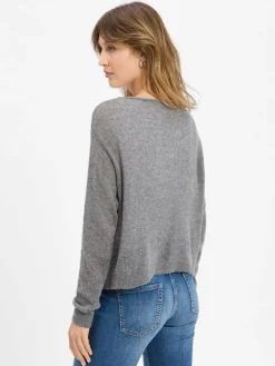 american vintage Pullover & Strickjacken<Damen Strickjacke mit Cashmere-Anteil - Dumy grau meliert