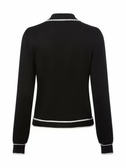 Liu Jo Collection Pullover & Strickjacken<Damen Strickjacke mit Seidenanteil - Maglia zippata schwarz weiß uni