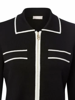 Liu Jo Collection Pullover & Strickjacken<Damen Strickjacke mit Seidenanteil - Maglia zippata schwarz weiß uni
