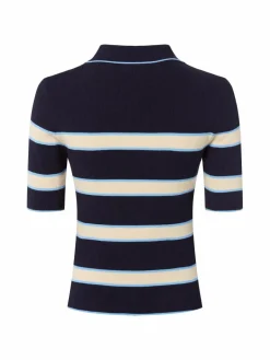 s.Oliver Pullover & Strickjacken|Shirts & Tops<Damen Strick-Poloshirt marine beige gestreift