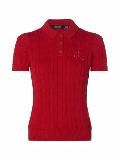 Lauren Ralph Lauren Pullover & Strickjacken<Damen Strick-Poloshirt rot uni