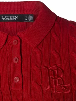 Lauren Ralph Lauren Pullover & Strickjacken<Damen Strick-Poloshirt rot uni