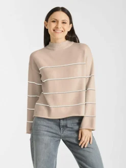 Frieda & Freddies Pullover & Strickjacken<Damen Strickpullover beige gestreift