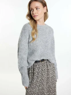 Dreimaster Röcke<Damen Strickpullover grau uni