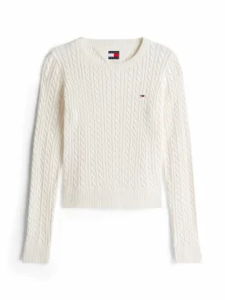 Tommy Jeans Pullover & Strickjacken<Damen Strickpullover ecru strukturiert