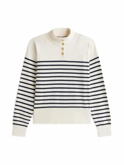Tommy Hilfiger Pullover & Strickjacken<Damen Strickpullover ecru marine gestreift