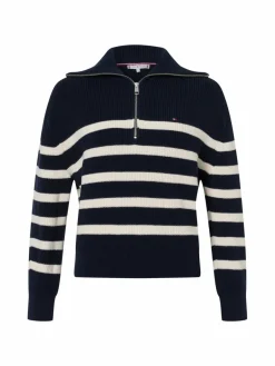 Tommy Hilfiger Pullover & Strickjacken<Damen Strickpullover marine weiß gestreift