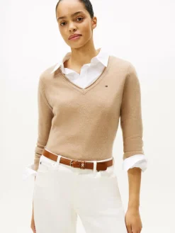 Tommy Hilfiger Pullover & Strickjacken<Damen Strickpullover beige uni