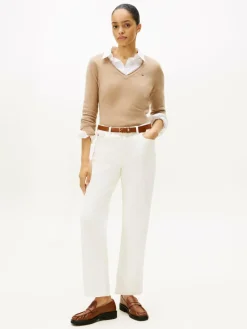 Tommy Hilfiger Pullover & Strickjacken<Damen Strickpullover beige uni