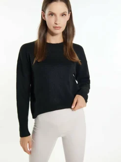 Usha Pullover & Strickjacken<Damen Strickpullover schwarz uni