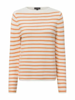 Franco Callegari Pullover & Strickjacken<Damen Strickpullover weiß aprikot gestreift