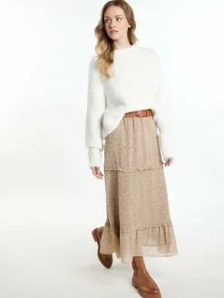 Dreimaster Röcke<Damen Strickpullover ecru uni