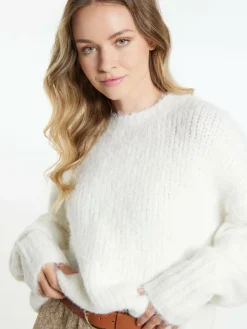 Dreimaster Röcke<Damen Strickpullover ecru uni