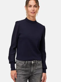 zero Pullover & Strickjacken<Damen Strickpullover blau uni