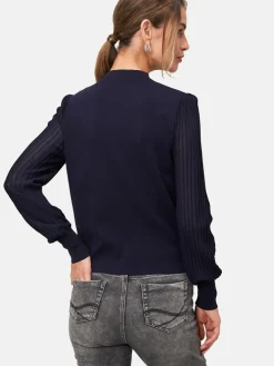 zero Pullover & Strickjacken<Damen Strickpullover blau uni