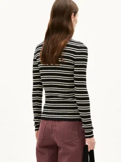 ARMEDANGELS Shirts & Tops<Damen Strickpullover - Alaania Chiftron schwarz weiß gestreift