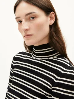 ARMEDANGELS Shirts & Tops<Damen Strickpullover - Alaania Chiftron schwarz weiß gestreift