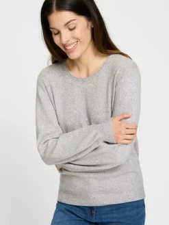 Olsen Pullover & Strickjacken<Damen Strickpullover - Henny hellgrau meliert