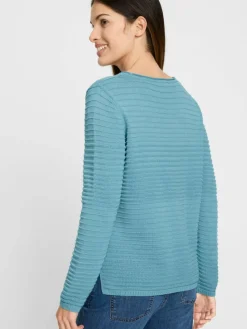 Olsen Pullover & Strickjacken<Damen Strickpullover - Henny türkis uni