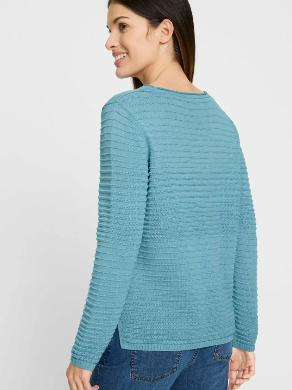 Olsen Pullover & Strickjacken<Damen Strickpullover - Henny türkis uni