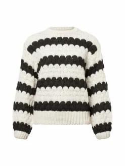 Y.A.S Pullover & Strickjacken<Damen Strickpullover - YASBubba beige schwarz gestreift