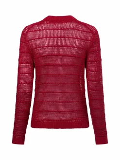 Franco Callegari Pullover & Strickjacken<Damen Strickpullover aus Leinen bordeaux uni