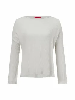 MAX&Co. Pullover & Strickjacken<Damen Strickpullover aus Cashmere - Baseball ecru uni