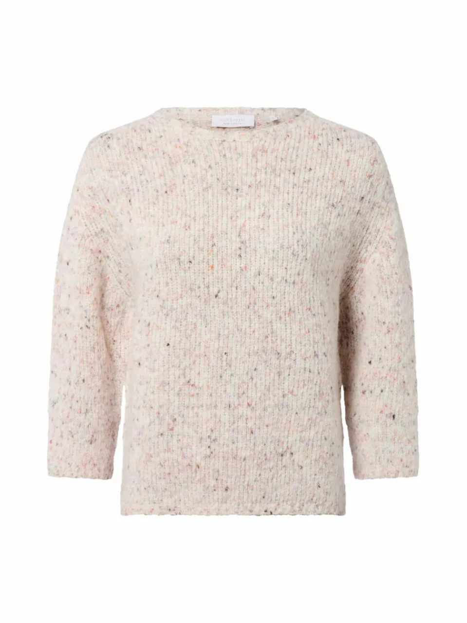 Rich & Royal Pullover & Strickjacken<Damen Strickpullover mit Alpaka-Anteil ecru mehrfarbig meliert