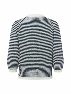 Rich & Royal Pullover & Strickjacken<Damen Strickpullover mit Alpaka-Anteil marine ecru gestreift