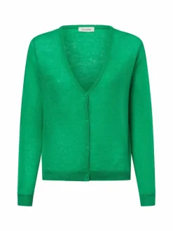 american vintage Pullover & Strickjacken<Damen Strickpullover mit Alpakaanteil - Dum19A grün uni