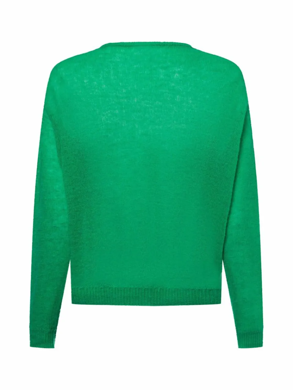 american vintage Pullover & Strickjacken<Damen Strickpullover mit Alpakaanteil - Dum19A grün uni