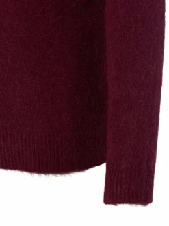 Rich & Royal Pullover & Strickjacken<Damen Strickpullover mit Alpaka-Anteil bordeaux uni